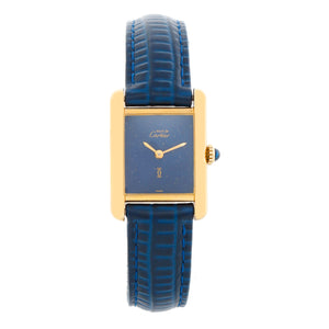 Cartier Must de Cartier Argent Blue Rare Simulated Lapis Dial Watch Ref. 2413