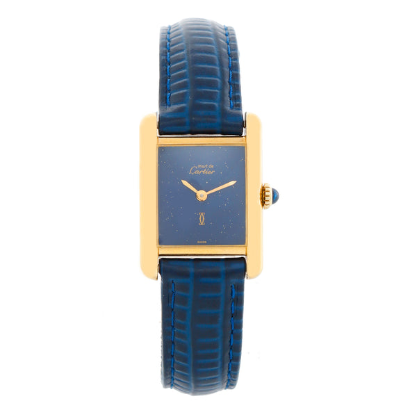 Cartier Must de Cartier Argent Blue Rare Simulated Lapis Dial Watch Ref. 2413