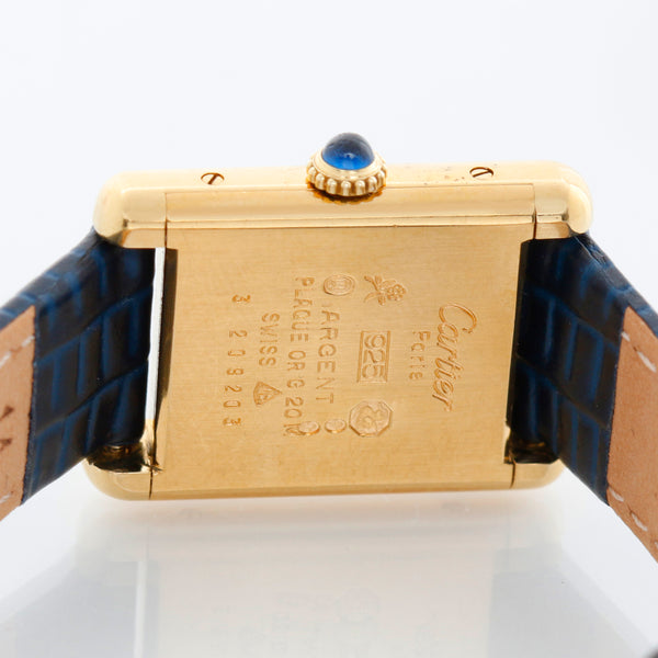 Cartier Must de Cartier Argent Blue Rare Simulated Lapis Dial Watch Ref. 2413