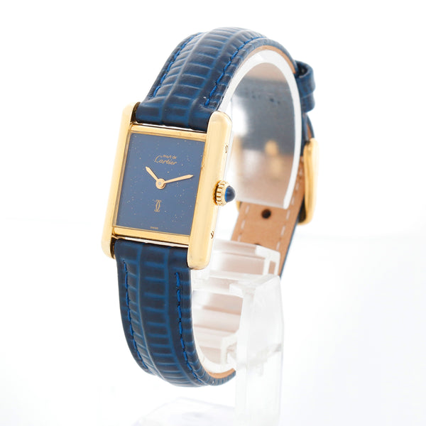 Cartier Must de Cartier Argent Blue Rare Simulated Lapis Dial Watch Ref. 2413