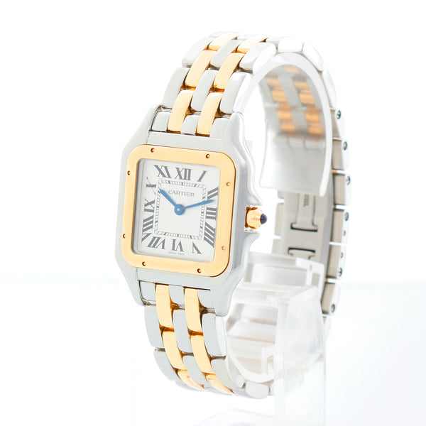 New Style Cartier Panthere 2-Tone 2-Row Medium Watch W2PN0007