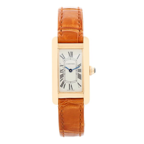 Cartier Tank Americaine Ladies 18k Yellow Gold Watch 2482 W2601556