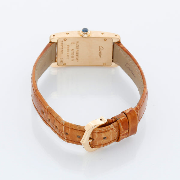 Cartier Tank Americaine Ladies 18k Yellow Gold Watch 2482 W2601556