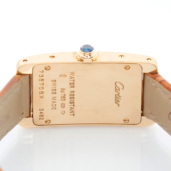 Cartier Tank Americaine Ladies 18k Yellow Gold Watch 2482 W2601556