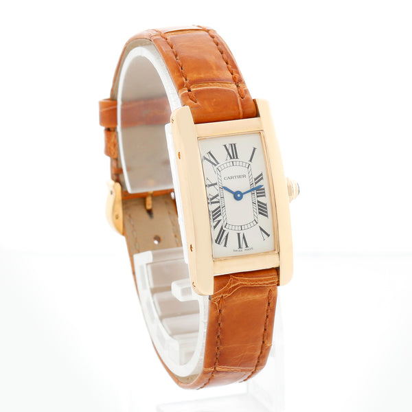Cartier Tank Americaine Ladies 18k Yellow Gold Watch 2482 W2601556