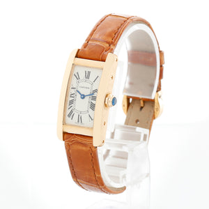 Cartier Tank Americaine Ladies 18k Yellow Gold Watch 2482 W2601556