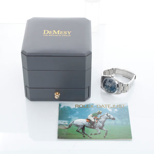Rolex Datejust Stainless Steel Blue Dial Watch 16200