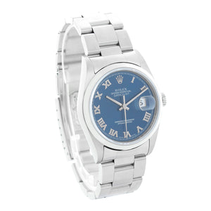 Rolex Datejust Stainless Steel Blue Dial Watch 16200