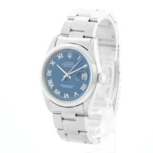 Rolex Datejust Stainless Steel Blue Dial Watch 16200