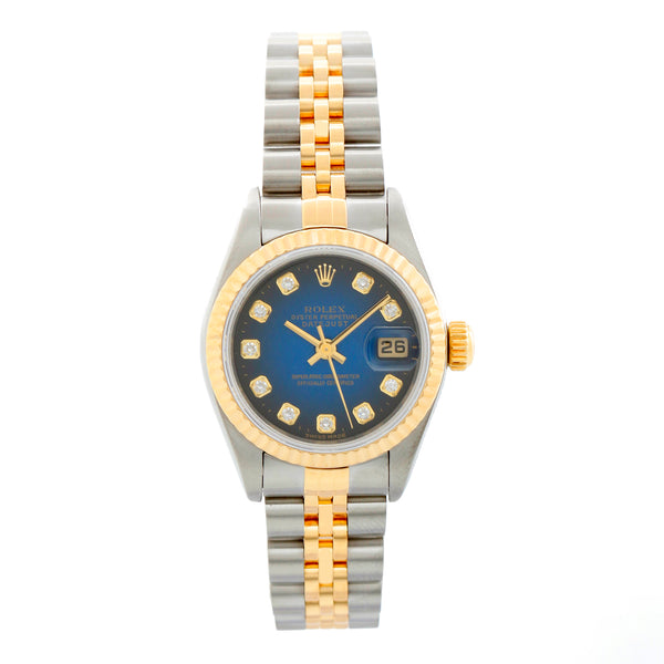 Rolex Datejust 2-Tone Blue Diamond Dial Watch 69173
