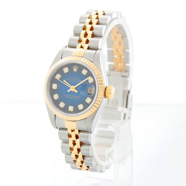 Rolex Datejust 2-Tone Blue Diamond Dial Watch 69173