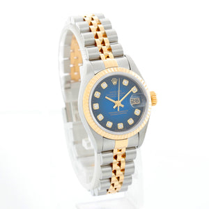 Rolex Datejust 2-Tone Blue Diamond Dial Watch 69173