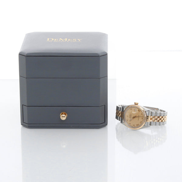 Rolex Datejust 2-Tone Champagne Dial Watch 16013