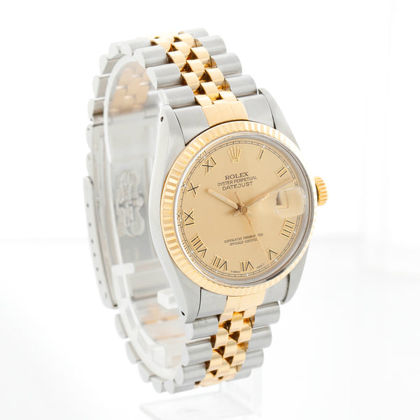 Rolex Datejust 2-Tone Champagne Dial Watch 16013