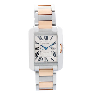 Cartier Tank Anglaise Stainless Steel and 18k Rose Gold Large Watch W5310007 3511