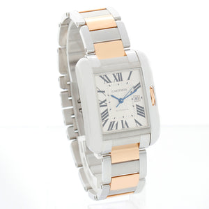 Cartier Tank Anglaise Stainless Steel and 18k Rose Gold Large Watch W5310007 3511