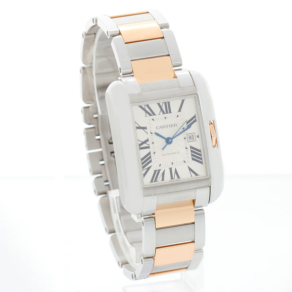 Cartier Tank Anglaise Stainless Steel and 18k Rose Gold Large Watch W5310007 3511