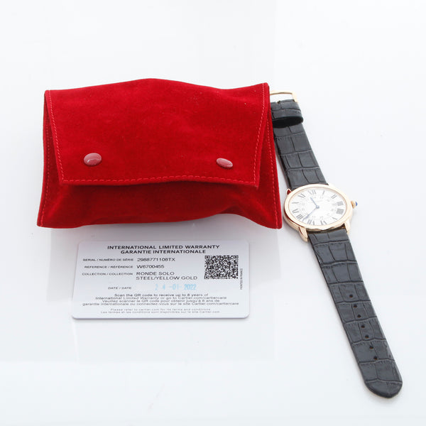Cartier Ronde Solo de Cartier 18K Yellow Gold and Stainless Steel Watch W6700455
