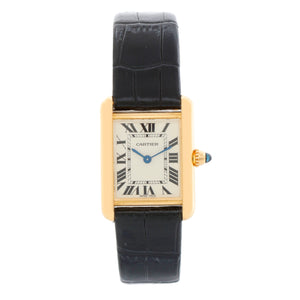 Cartier Tank 18k Yellow Gold Ladies Watch on Leather Band W1529856 2442