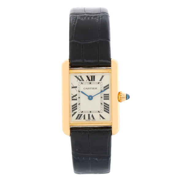 Cartier Tank 18k Yellow Gold Ladies Watch on Leather Band W1529856 2442