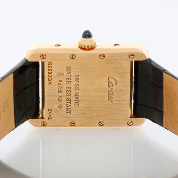 Cartier Tank 18k Yellow Gold Ladies Watch on Leather Band W1529856 2442