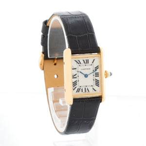 Cartier Tank 18k Yellow Gold Ladies Watch on Leather Band W1529856 2442