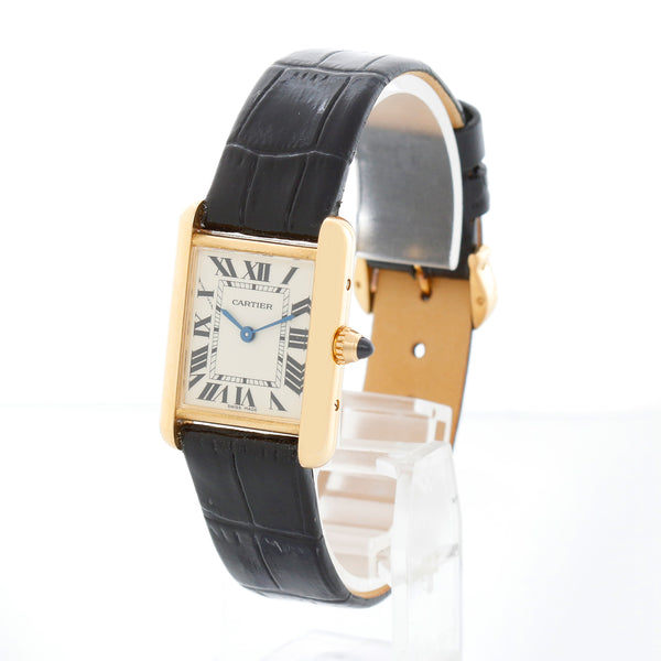 Cartier Tank 18k Yellow Gold Ladies Watch on Leather Band W1529856 2442