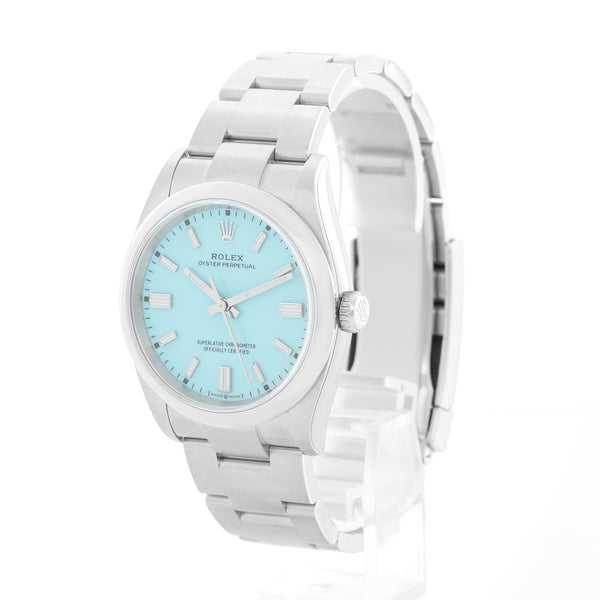 Rolex Oyster Perpetual Men's Tiffany Blue DialStainless Steel 126000