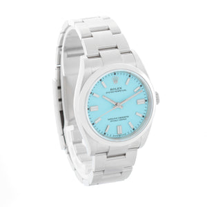 Rolex Oyster Perpetual Men's Tiffany Blue DialStainless Steel 126000