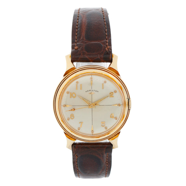 Very Rare Collector's Piece Men's Hamilton Stormking II 14k Solid Gold Dress Watch