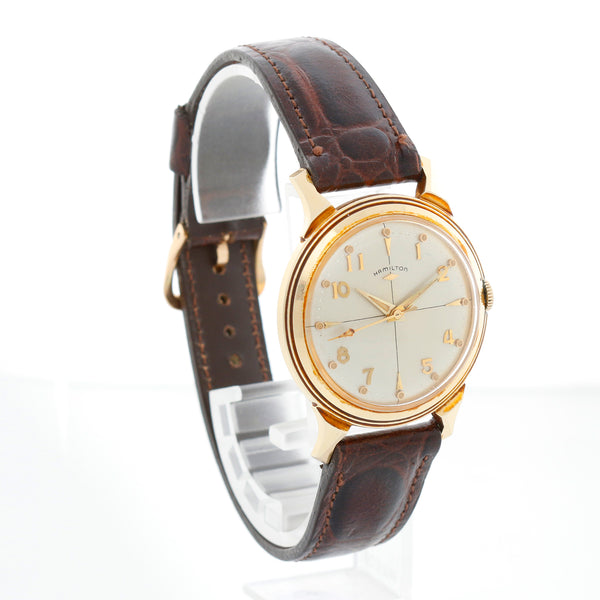 Very Rare Collector's Piece Men's Hamilton Stormking II 14k Solid Gold Dress Watch