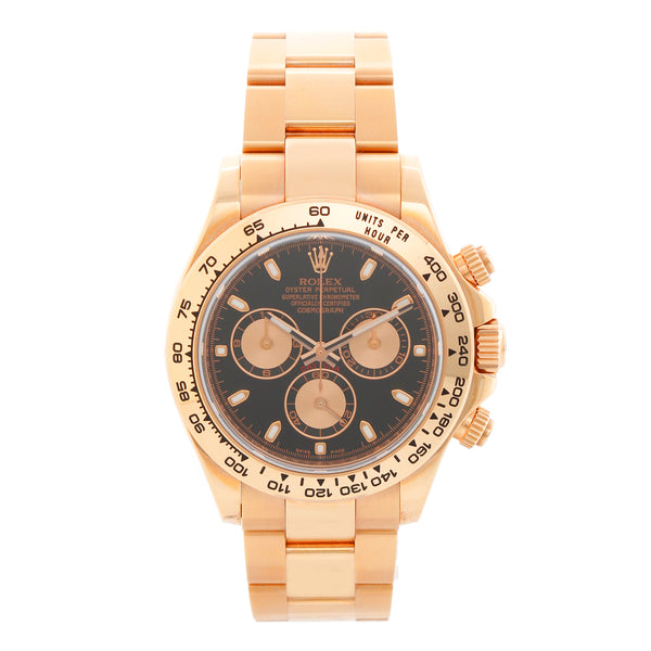 Rolex Cosmograph Daytona Rose Gold Black Dial Watch 116505