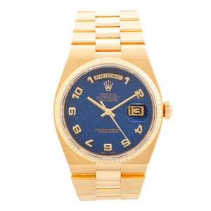 Rolex Day-Date President 18K Gold Blue Dial Watch 19018
