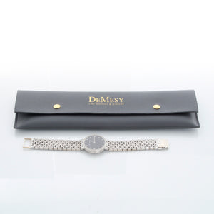 Audemars Piguet Black Diamond Dial Woven Bracelet 18k White Gold Watch