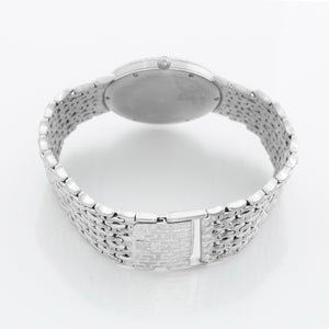 Audemars Piguet Black Diamond Dial Woven Bracelet 18k White Gold Watch
