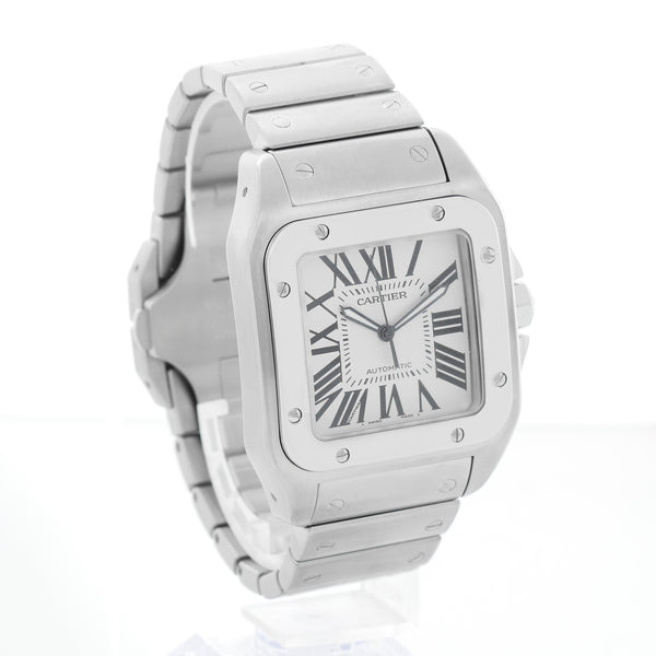 Cartier Santos 100 XL Steel Automatic Men's Watch W200737G 2656