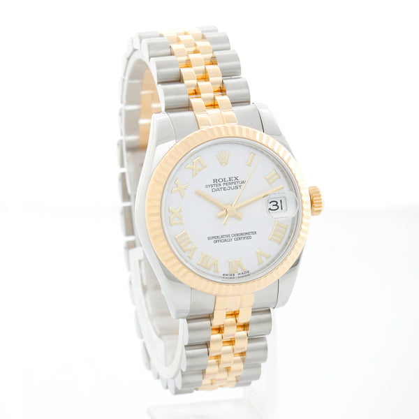 Rolex Datejust Yellow Gold White Dial Jubilee Bracelet Watch 178273