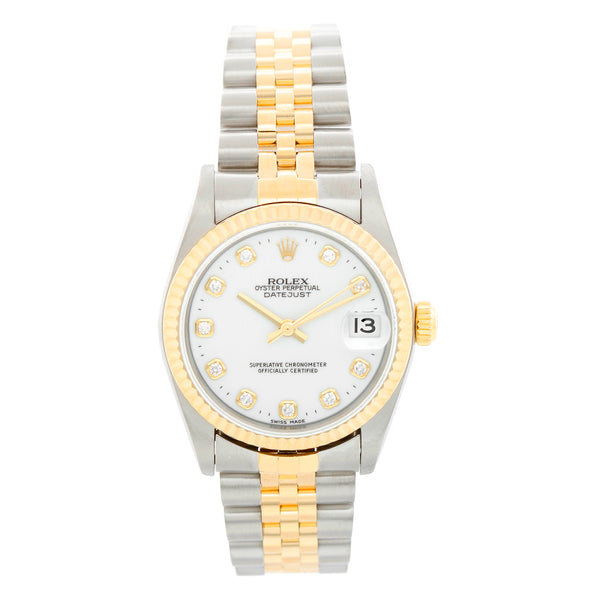 Rolex Datejust 2-Tone White Diamond Dial Watch 78273