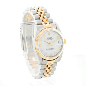 Rolex Datejust 2-Tone White Diamond Dial Watch 78273