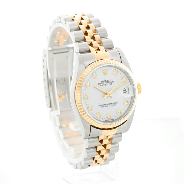 Rolex Datejust 2-Tone White Diamond Dial Watch 78273