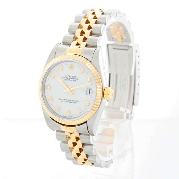 Rolex Datejust 2-Tone White Diamond Dial Watch 78273