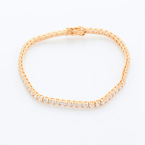 Stunning 18K Yellow Gold 4.15 ct. Diamond Tennis Bracelet
