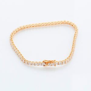 Stunning 18K Yellow Gold 4.15 ct. Diamond Tennis Bracelet – photo 2 of 5