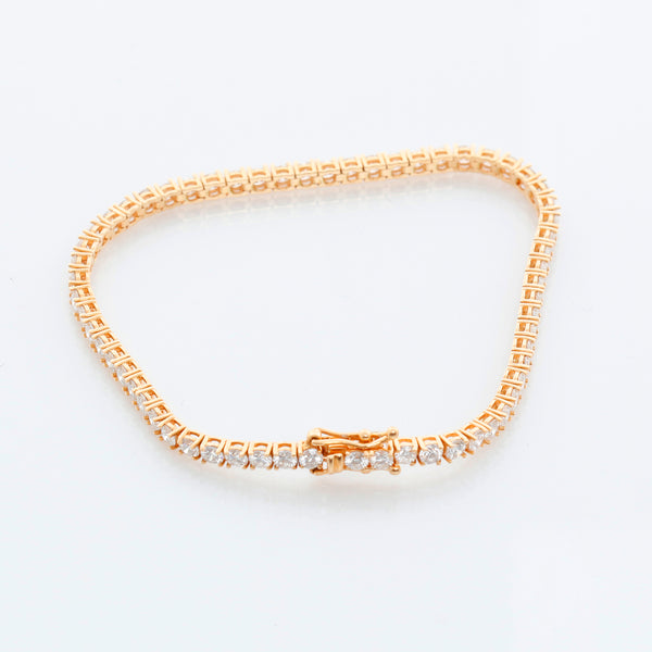 Stunning 18K Yellow Gold 4.15 ct. Diamond Tennis Bracelet – photo 2 of 5