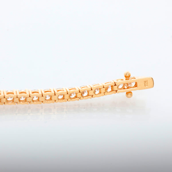 Stunning 18K Yellow Gold 4.15 ct. Diamond Tennis Bracelet – photo 3 of 5