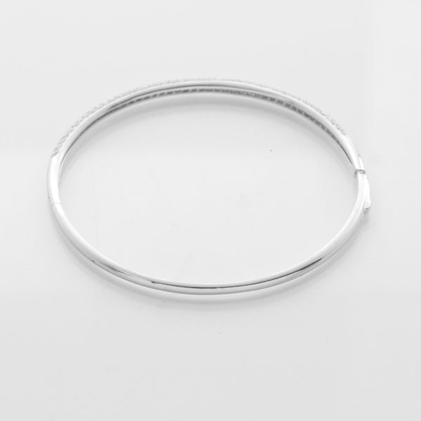 Beautiful 18K White Gold Sparkling Diamond Cuff Bracelet 1.5 cts.