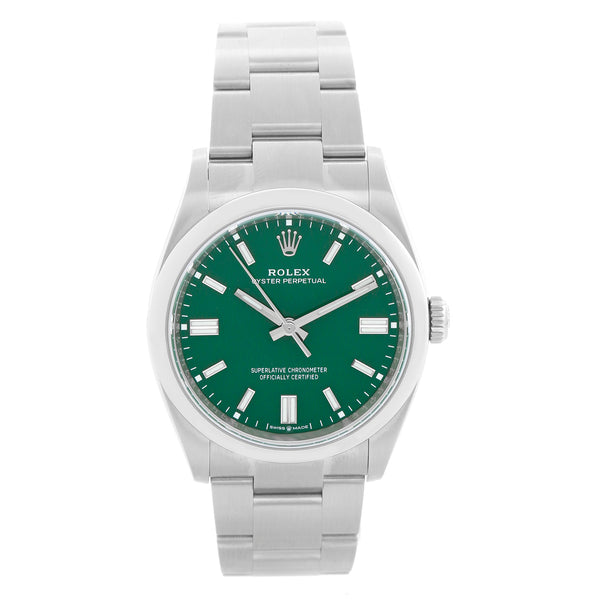 Rolex Oyster Perpetual Men's Green Dial Stainless Steel 126000