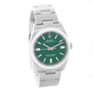 Rolex Oyster Perpetual Men's Green Dial Stainless Steel 126000