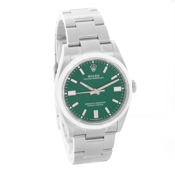 Rolex Oyster Perpetual Men's Green Dial Stainless Steel 126000
