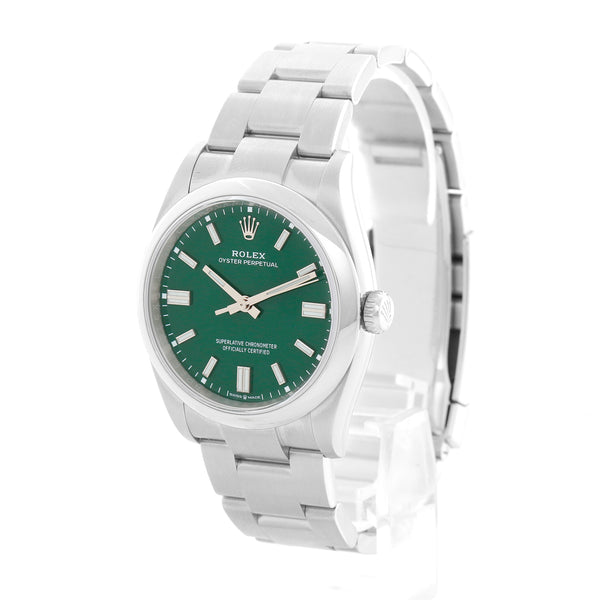Rolex Oyster Perpetual Men's Green Dial Stainless Steel 126000